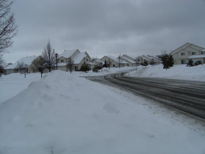 [Slushy snow to the left of me...]